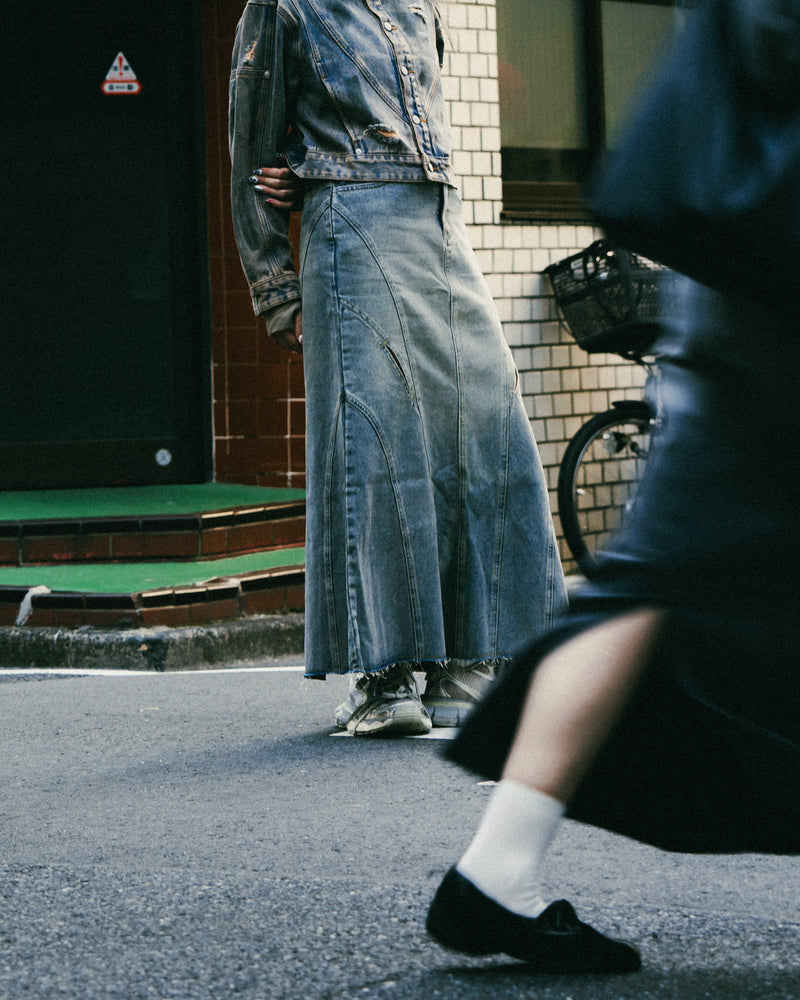 
                  
                    Cropped Fit Denim Jacket Mid Blue【L24-54MB】
                  
                