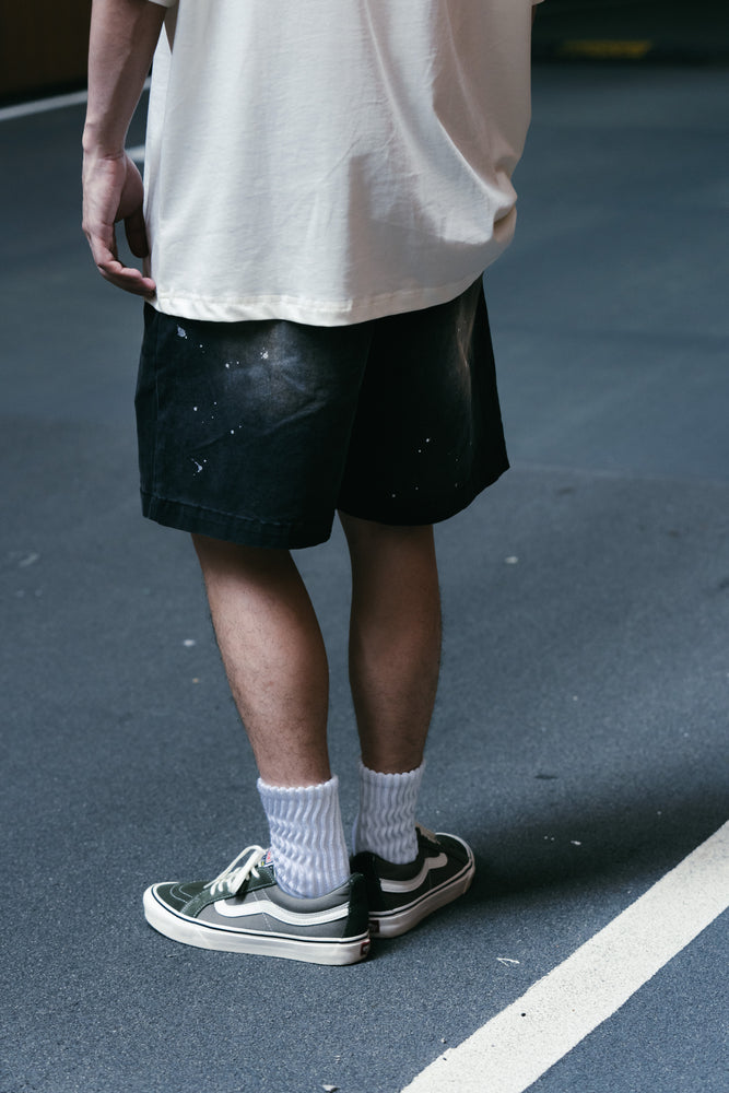 
                  
                    Heavy Washed Smudged Chino Short Dull Black【M24-02BK】
                  
                