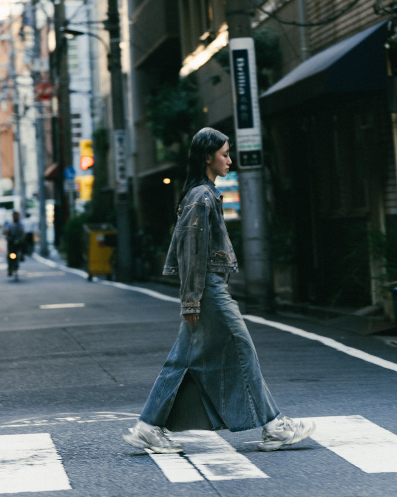 
                  
                    Cropped Fit Denim Jacket Mid Blue【L24-54MB】
                  
                