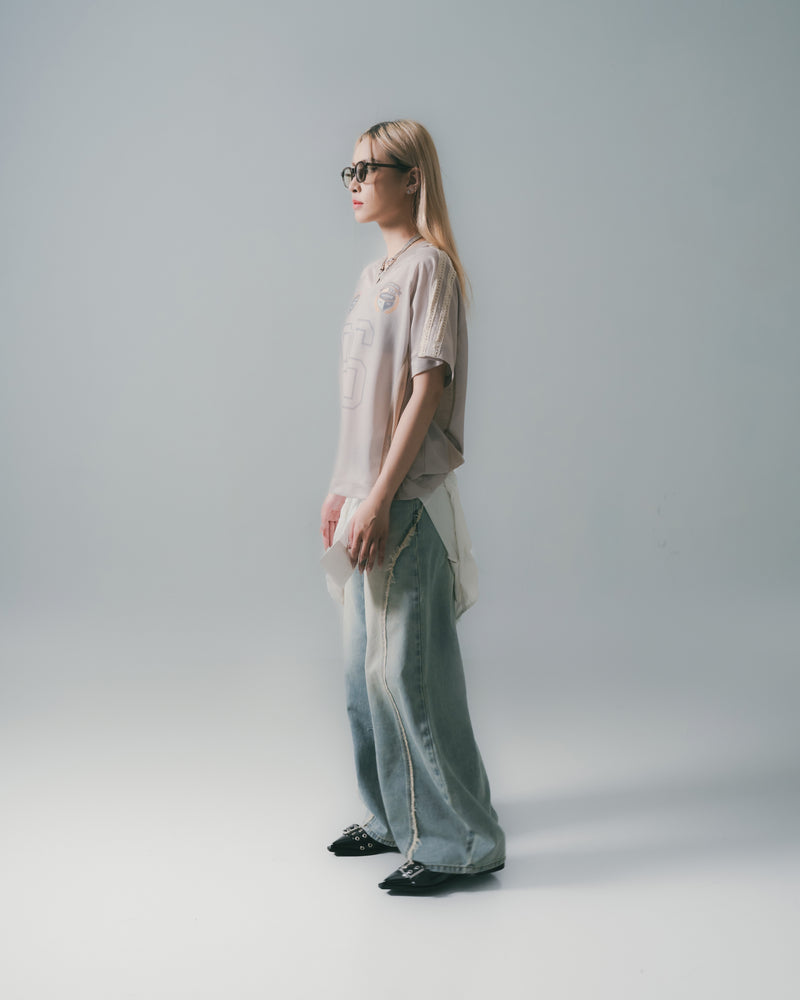 
                  
                    Football Mesh Oversize T-Shirts Beige【L25-T01BE】
                  
                