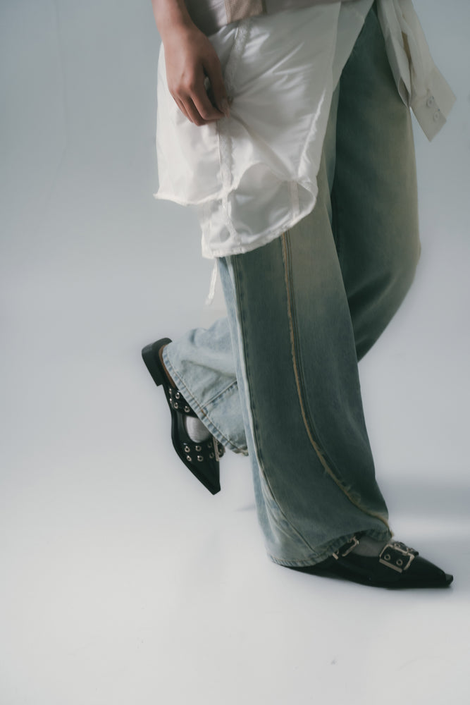 
                  
                    Twist Seam Baggy Denim Jeans Light Indigo【L25-05LI】
                  
                