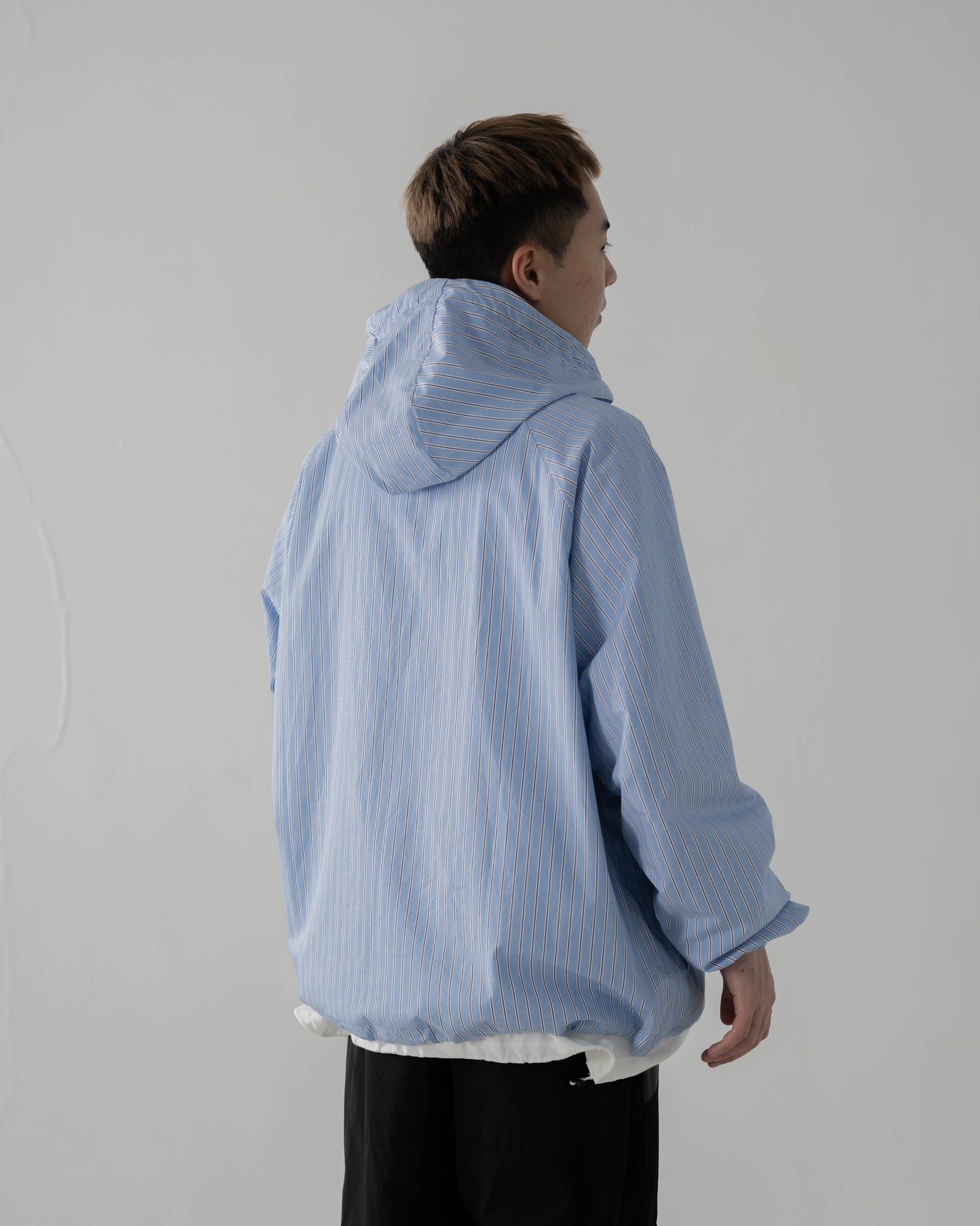 
                  
                    Stripe Zip up Pullover Acid Blue【M23-40AB】
                  
                