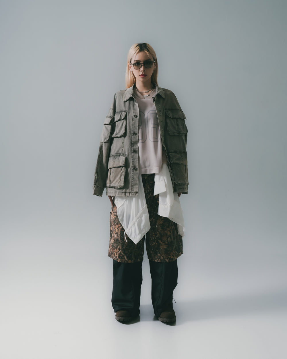Football Mesh Oversize T-Shirts Beige【L25-T01BE】