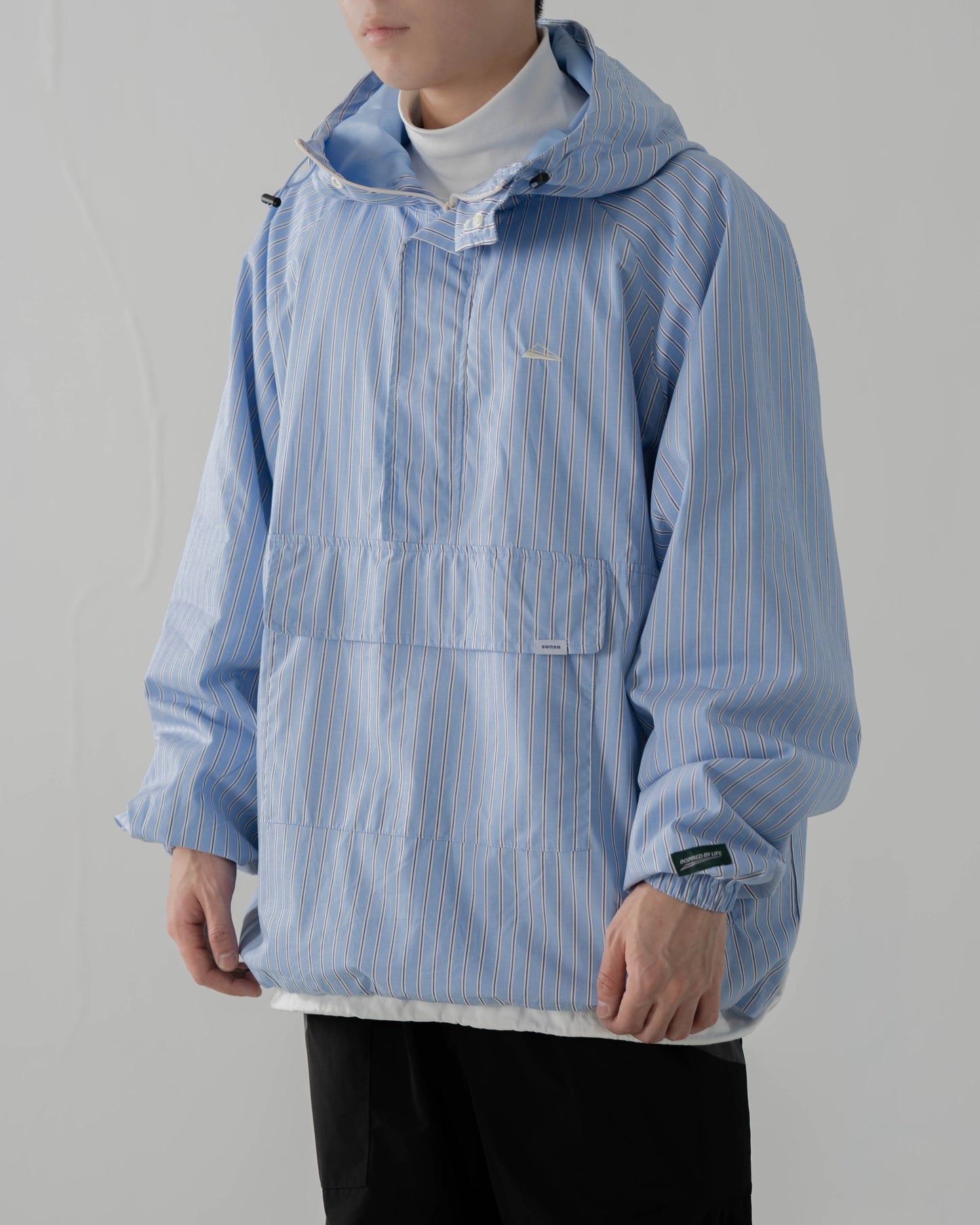 
                  
                    Stripe Zip up Pullover Acid Blue【M23-40AB】
                  
                