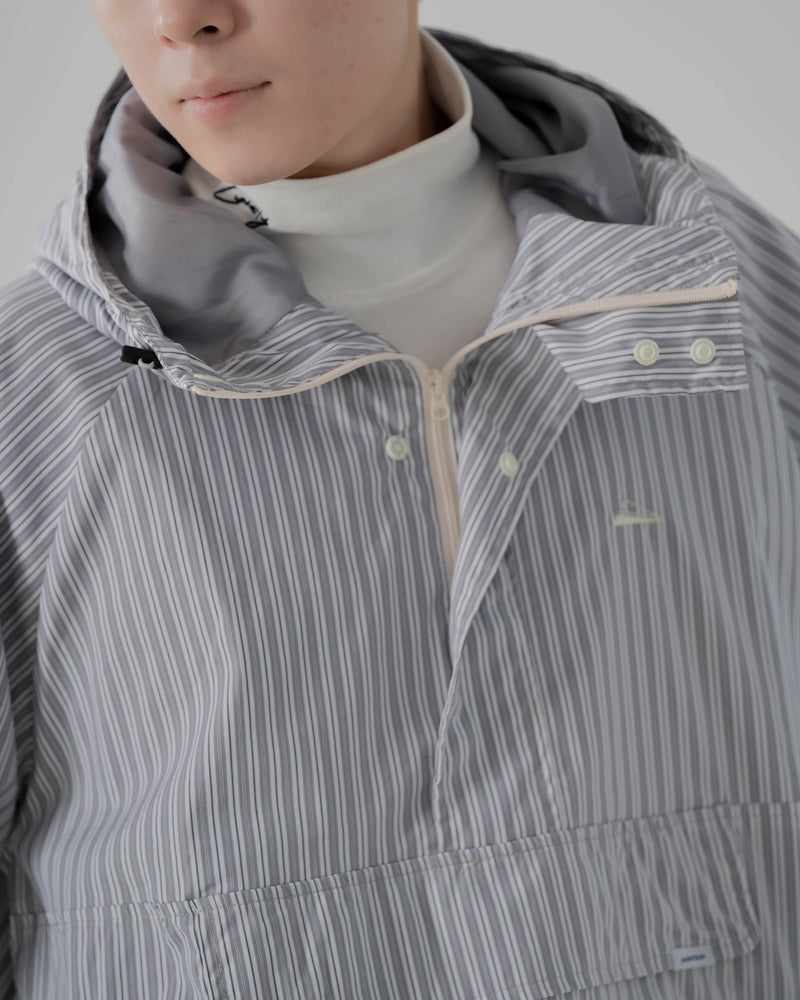 
                  
                    Stripe Zip up Pullover Pale Grey【M23-40PG】
                  
                
