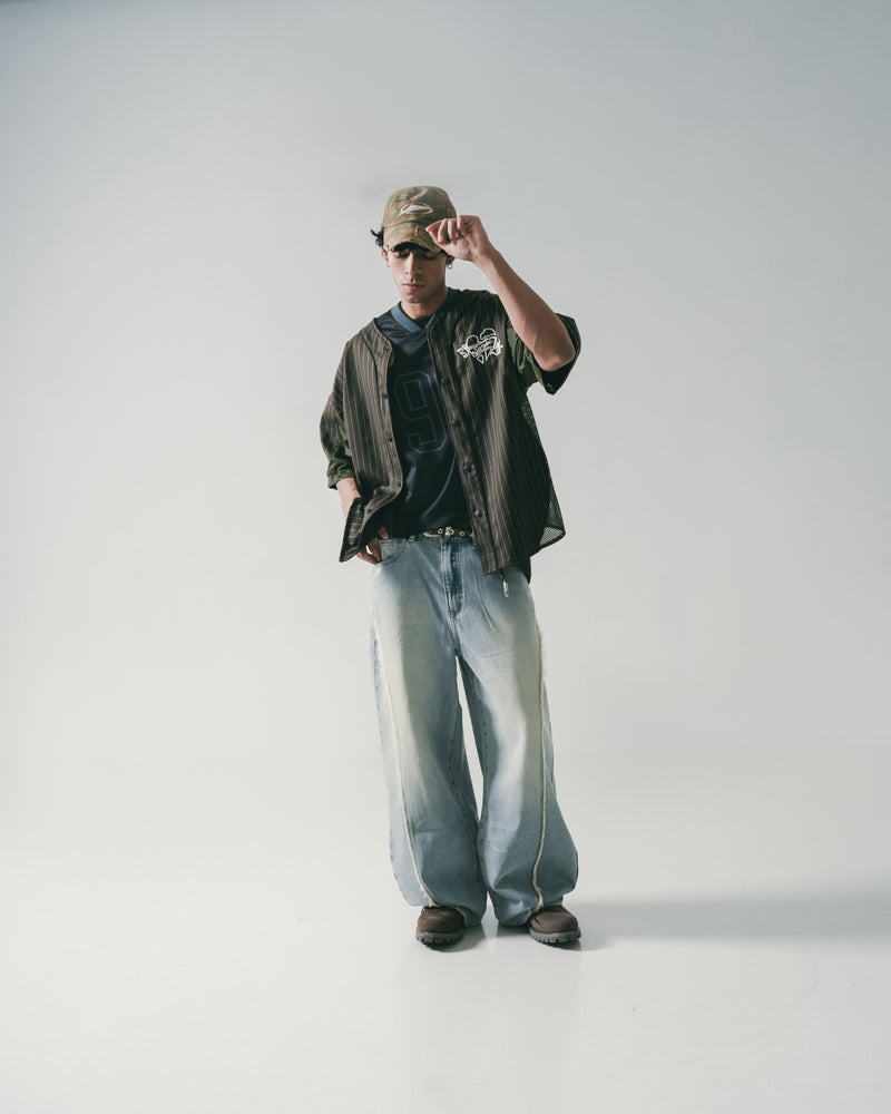 
                  
                    Embroidery Baseball Shirt Olive【M25-20OL】
                  
                