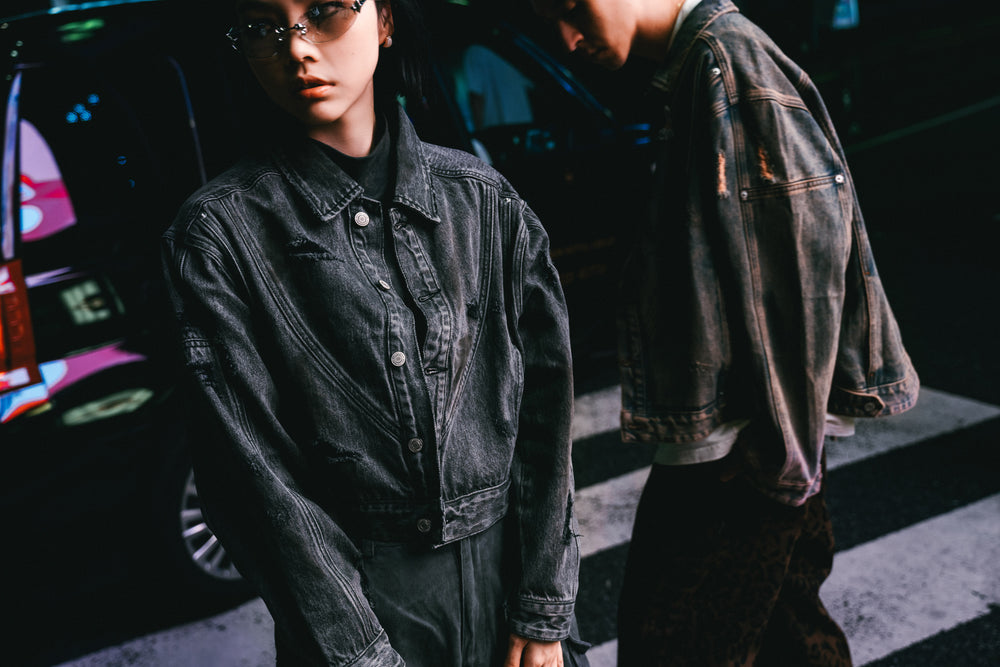 
                  
                    Cropped Fit Denim Jacket Mid Blue【L24-54MB】
                  
                