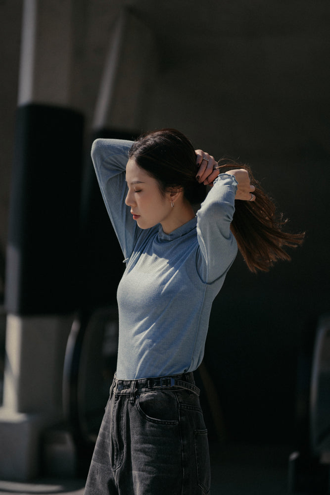
                  
                    High Neck Light Cotton Top Milk Blue【L23-40MB】
                  
                