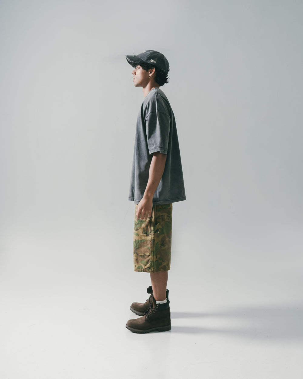 Wash Fade Print SS Coal Black【M25-T10CB】