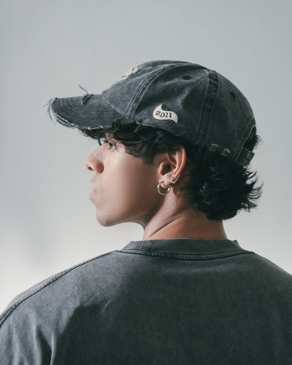 Wash Fade Print SS Coal Black【M25-T10CB】