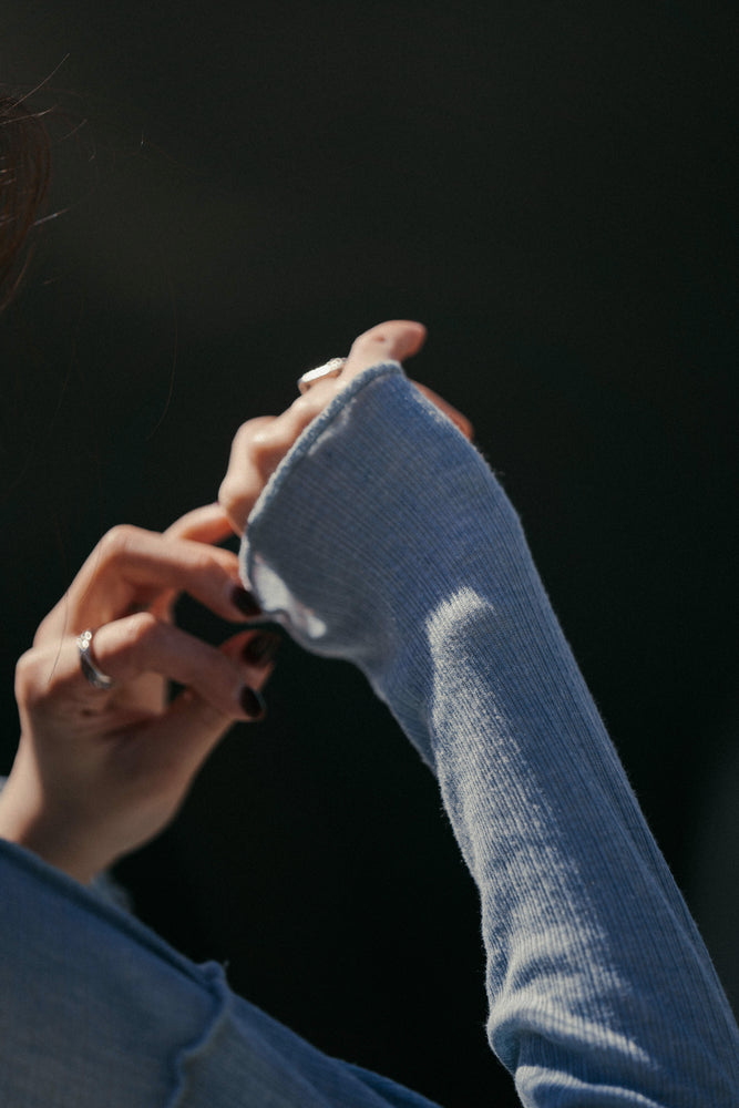 
                  
                    High Neck Light Cotton Top Milk Blue【L23-40MB】
                  
                