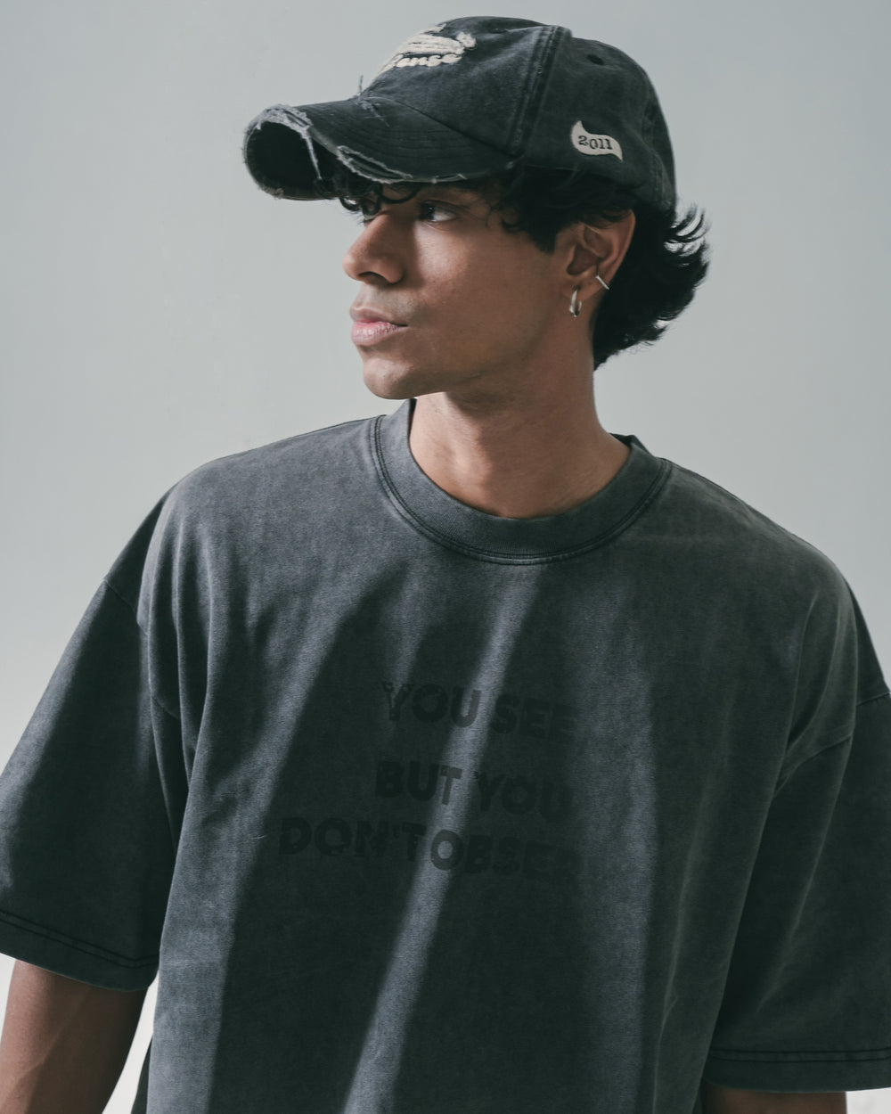 Wash Fade Print SS Coal Black【M25-T10CB】
