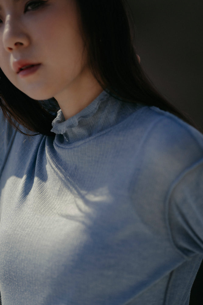 
                  
                    High Neck Light Cotton Top Milk Blue【L23-40MB】
                  
                
