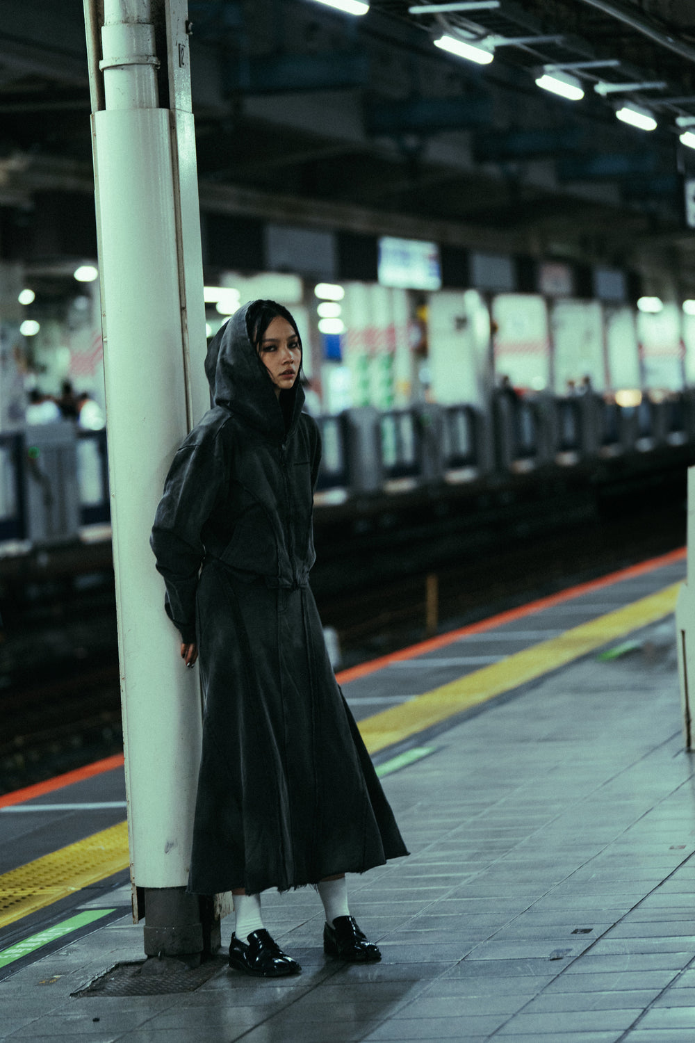 Mermaid Slit Sweat Skirt Charcoal【L24-51CH】