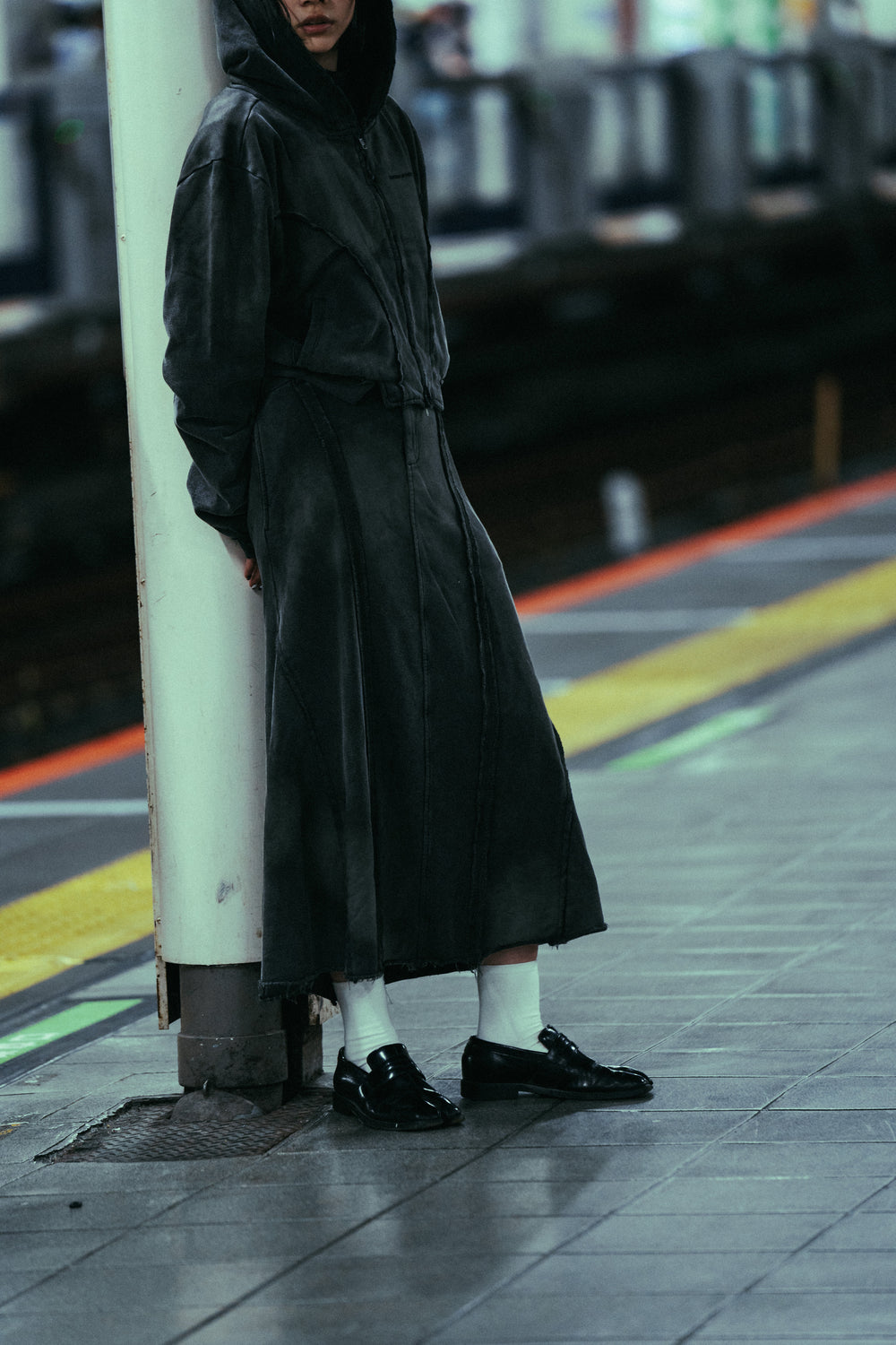 Mermaid Slit Sweat Skirt Charcoal【L24-51CH】