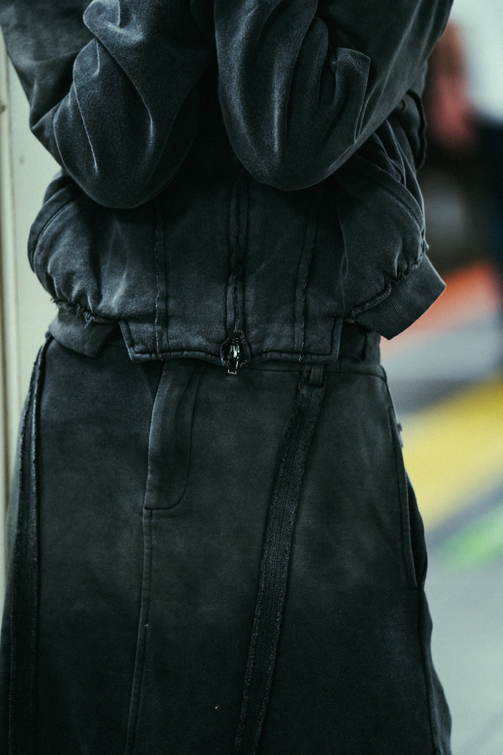 Mermaid Slit Sweat Skirt Charcoal【L24-51CH】