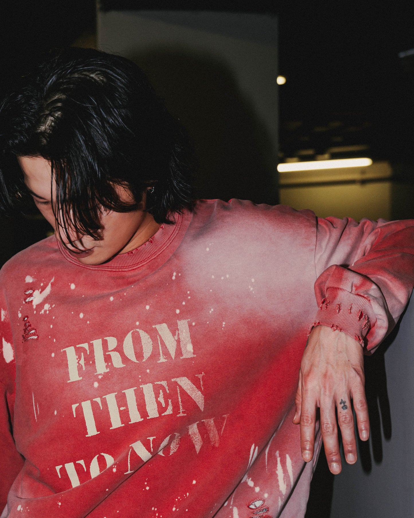 
                  
                    Wash Faded Slogan Crewneck Red【SENxTM-04RD】
                  
                