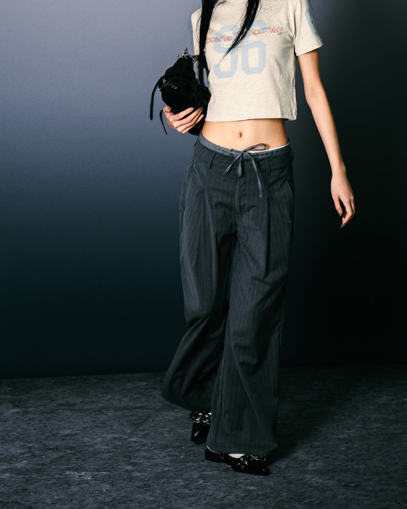 
                  
                    Double Layer Straight Trousers Grey【L25-03GY】
                  
                