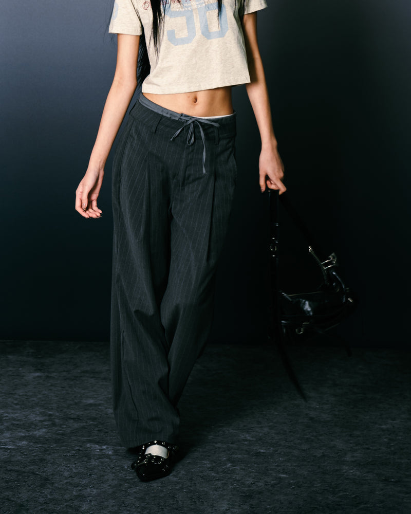 
                  
                    Double Layer Straight Trousers Grey【L25-03GY】
                  
                