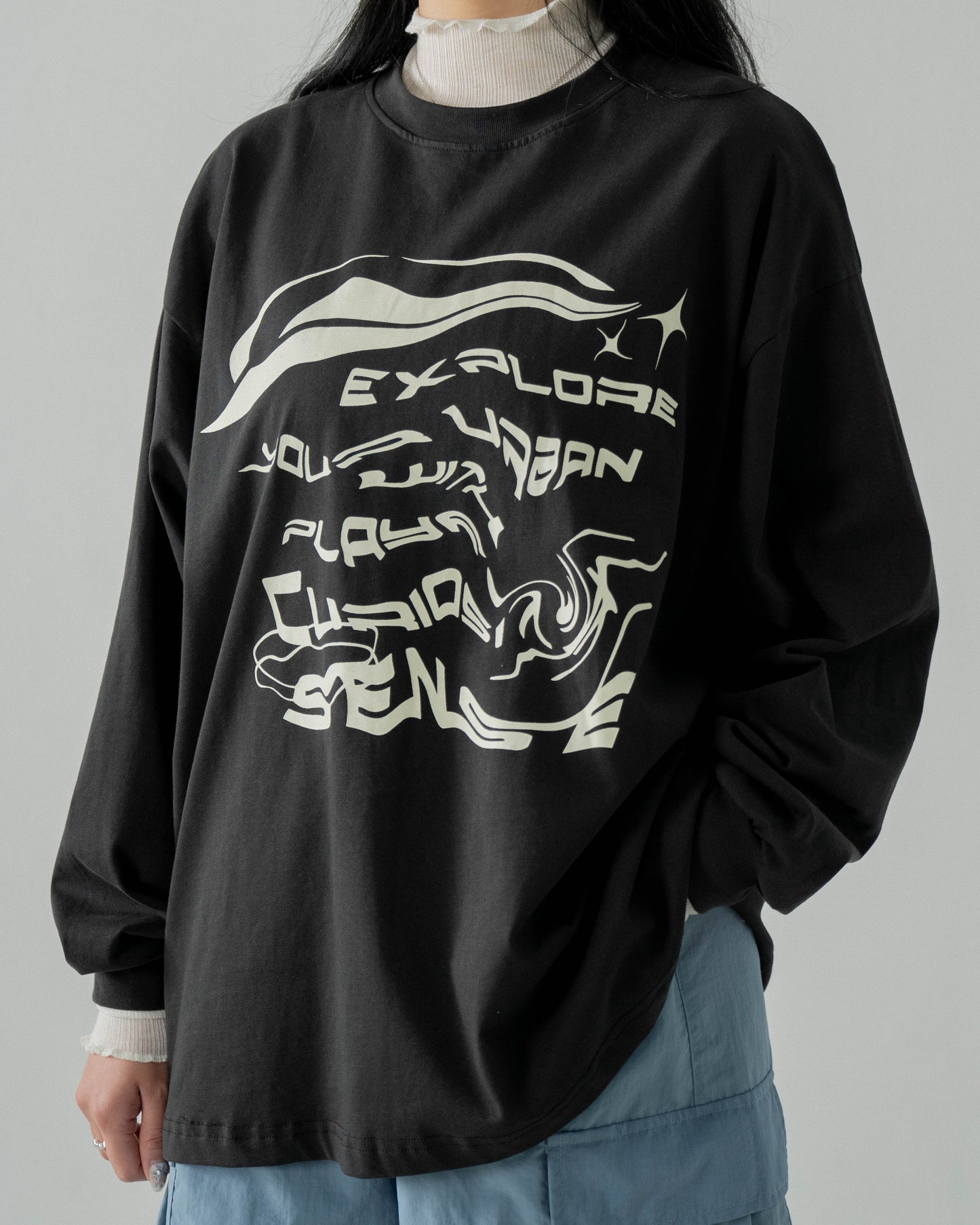 
                  
                    LS Cotton Lipuify Print Tee Ink Black【L23-T04BK】
                  
                
