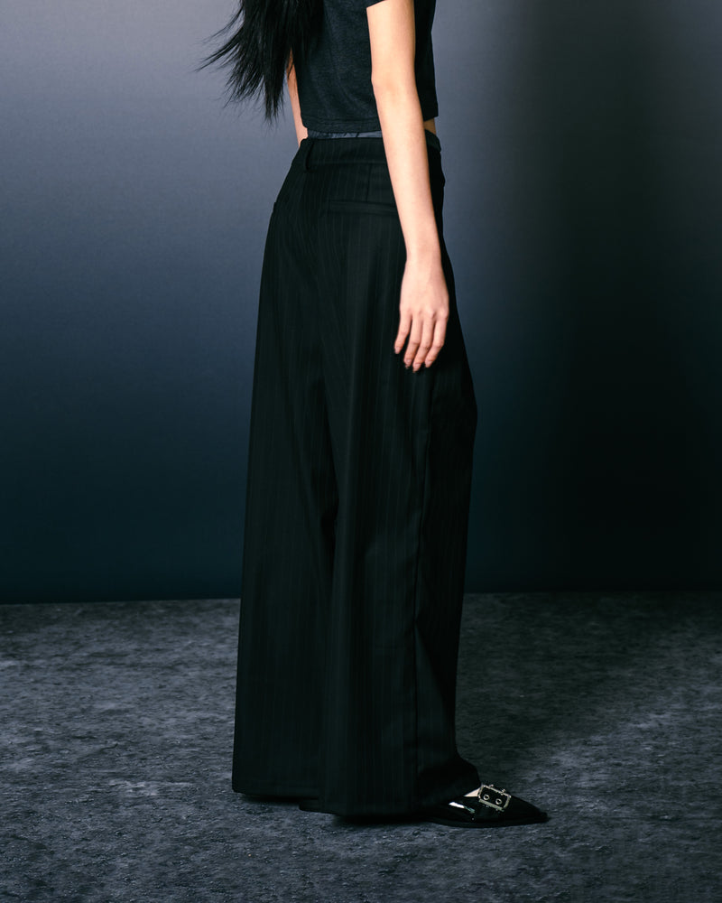 
                  
                    Double Layer Straight Trousers Black【L25-03BK】
                  
                