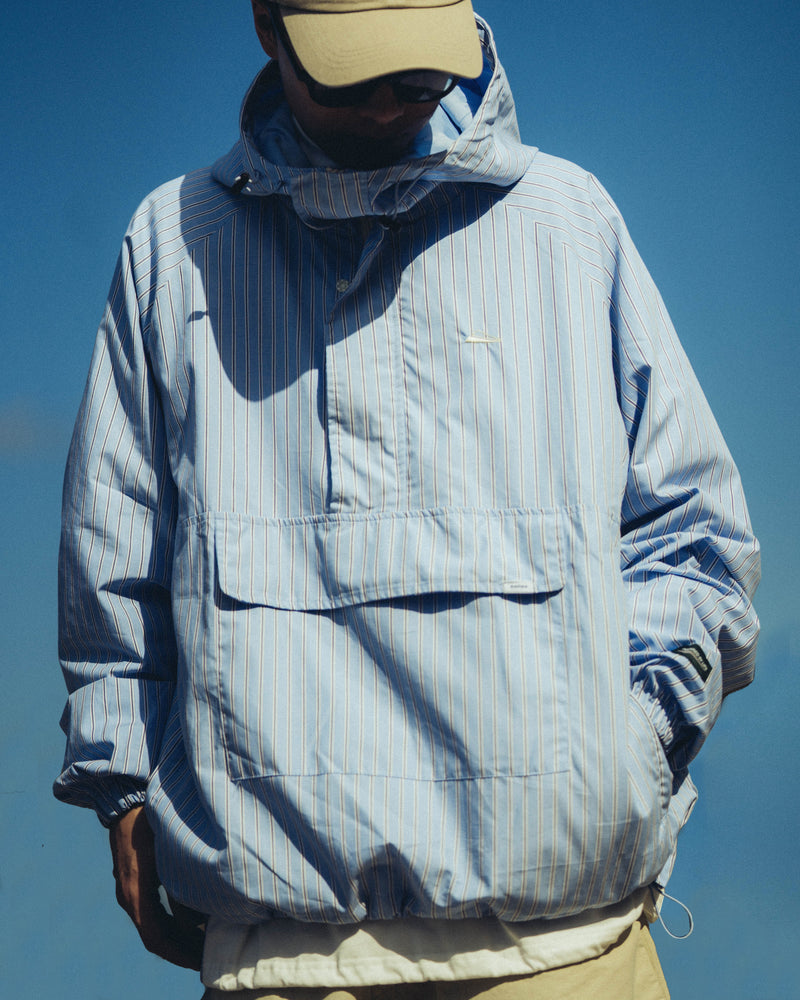 
                  
                    Stripe Zip up Pullover Acid Blue【M23-40AB】
                  
                