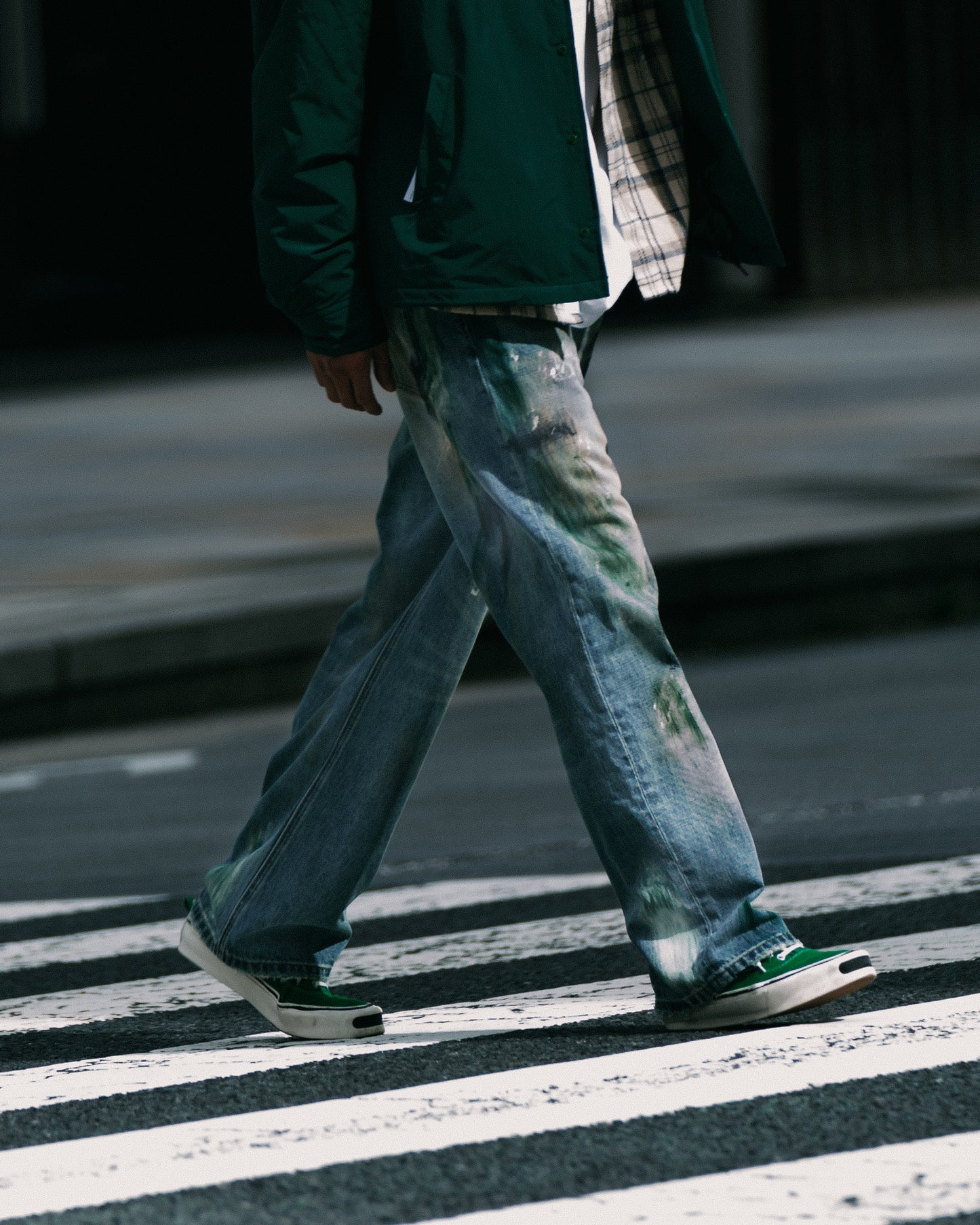
                  
                    Washed Paint Splattered Jeans Blue【M24-44BL】
                  
                