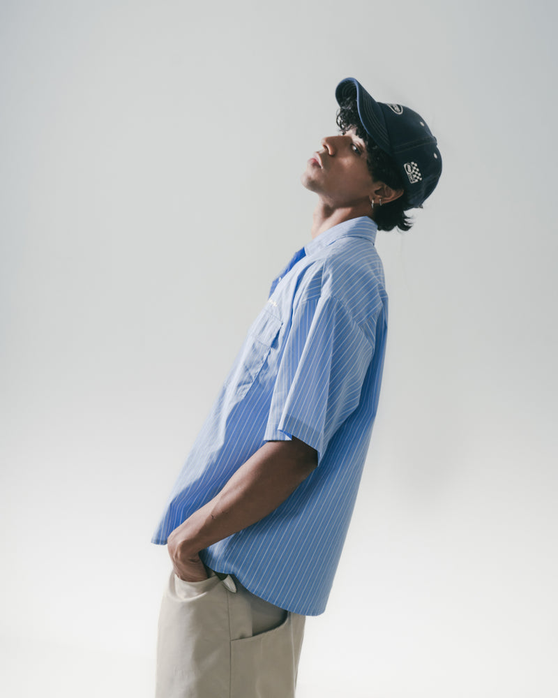 
                  
                    Short Cut Stripe Shirt Deep Blue【M25-10DB】
                  
                