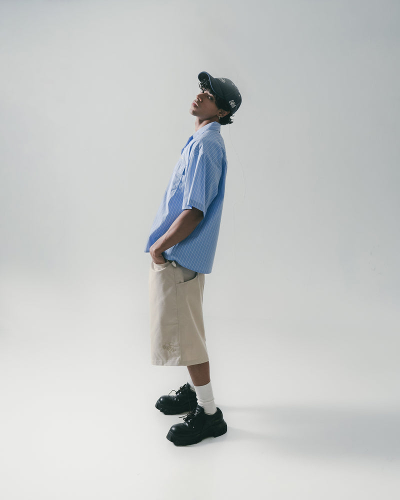 
                  
                    Short Cut Stripe Shirt Deep Blue【M25-10DB】
                  
                