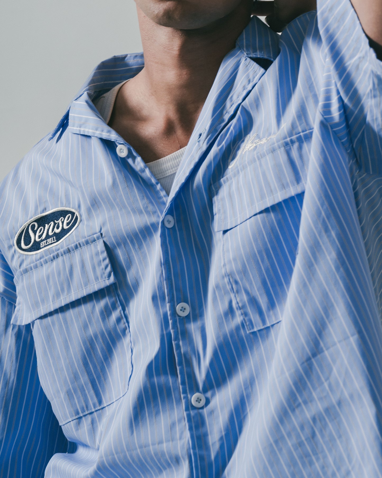 
                  
                    Short Cut Stripe Shirt Deep Blue【M25-10DB】
                  
                