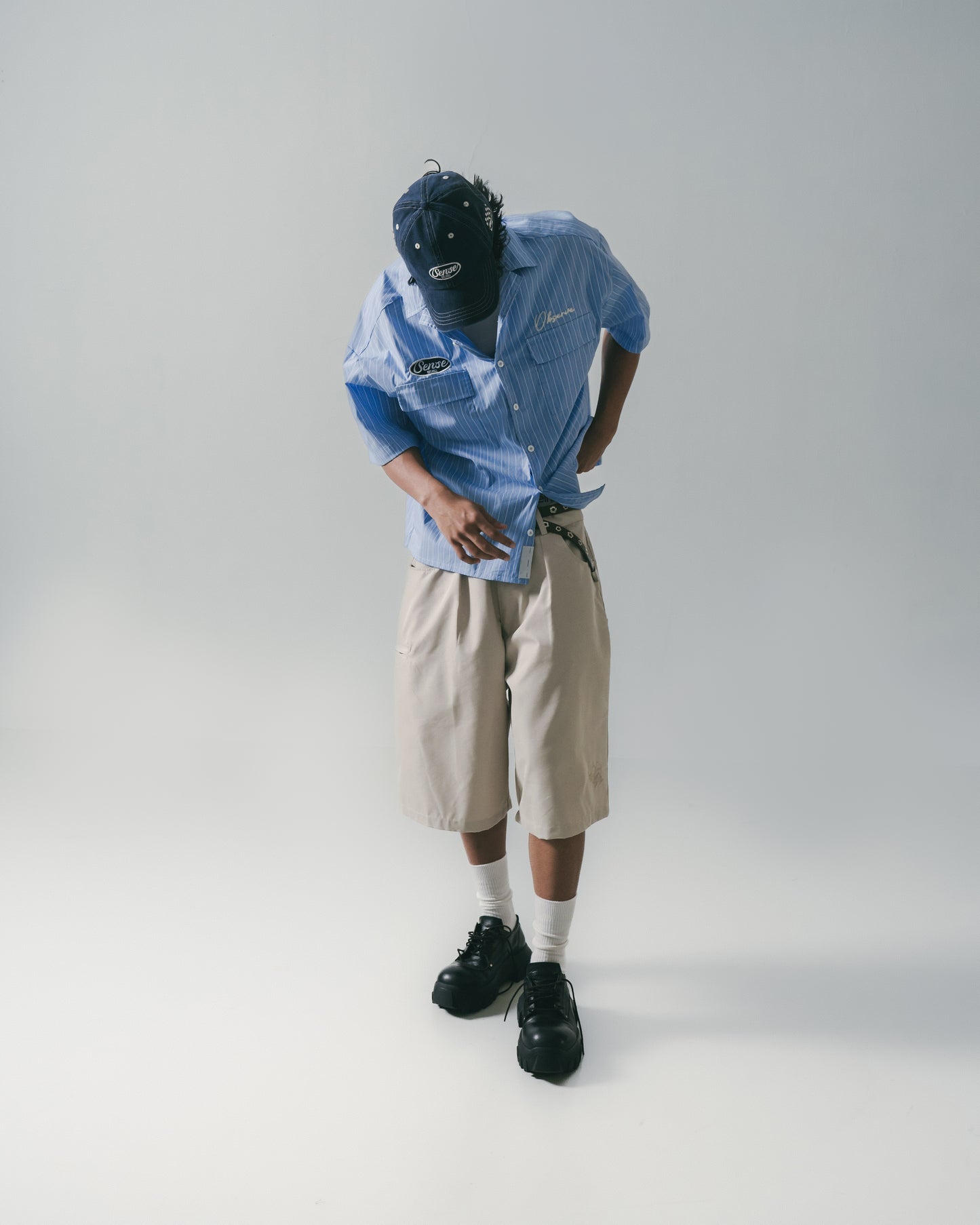 
                  
                    Short Cut Stripe Shirt Deep Blue【M25-10DB】
                  
                