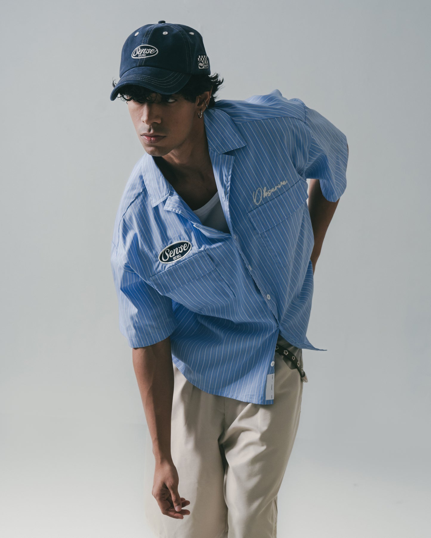 
                  
                    Short Cut Stripe Shirt Deep Blue【M25-10DB】
                  
                