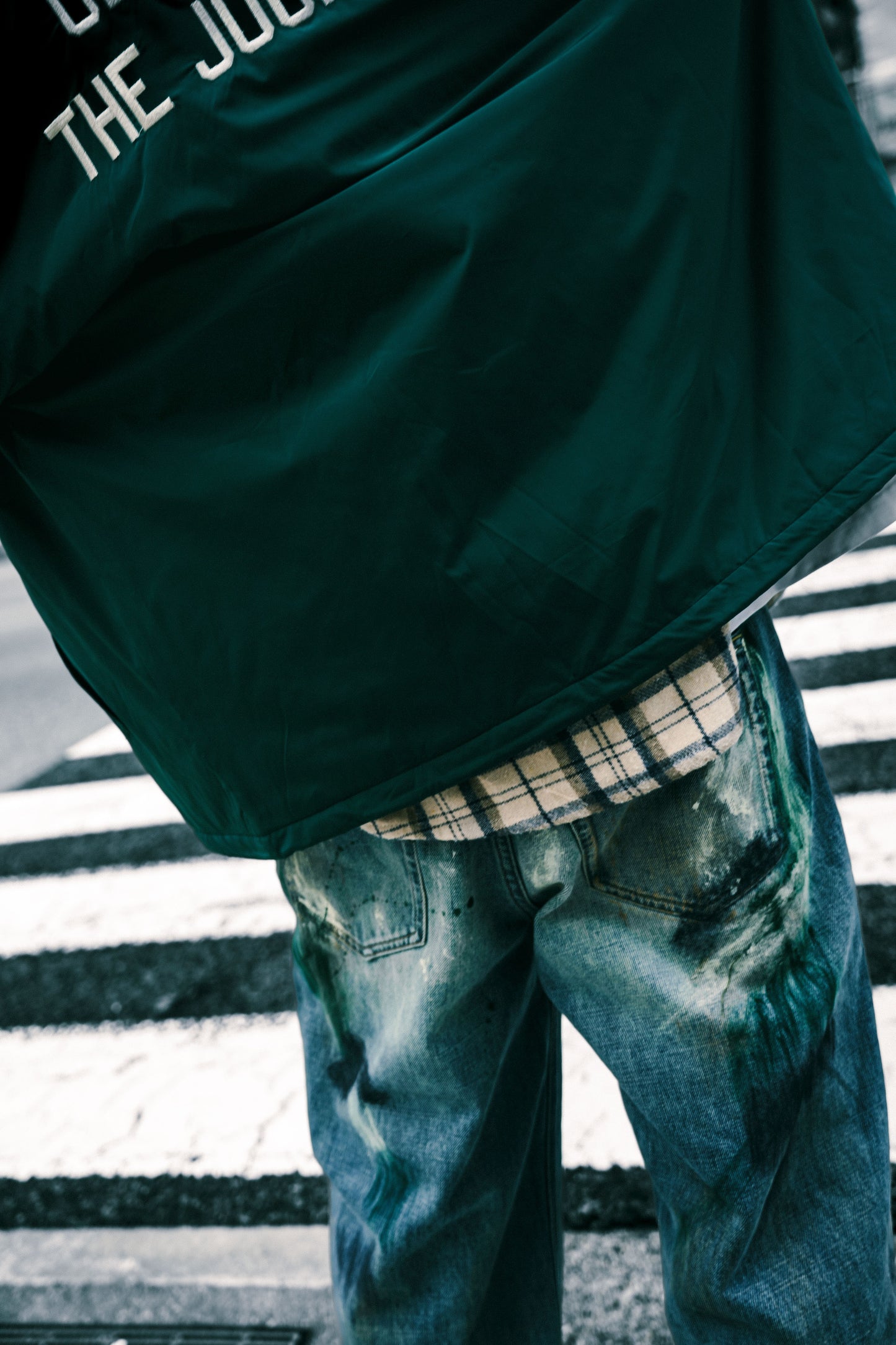 
                  
                    Washed Paint Splattered Jeans Blue【M24-44BL】
                  
                