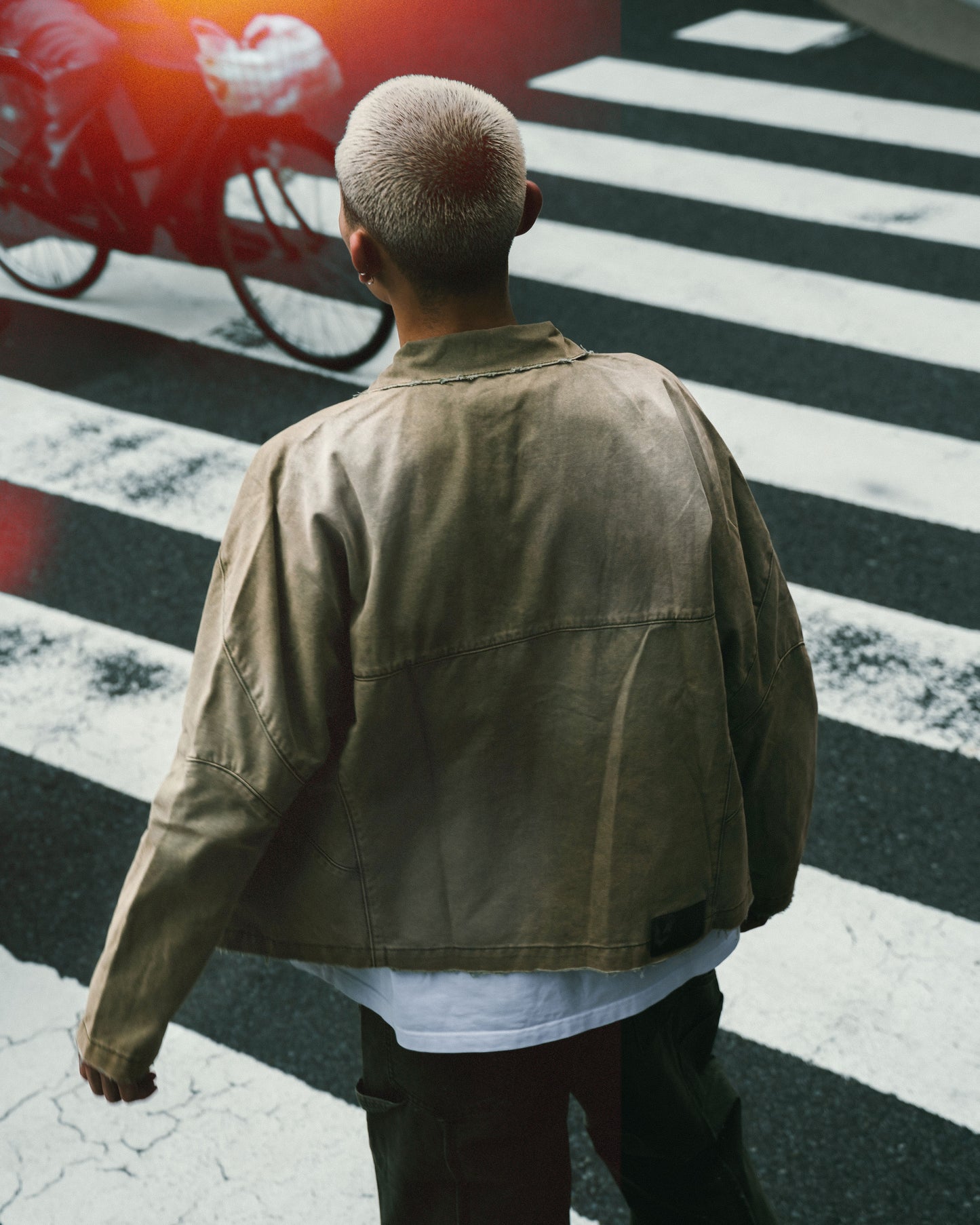 
                  
                    Faded Biker Jacket Khaki Light【M24-46KL】
                  
                