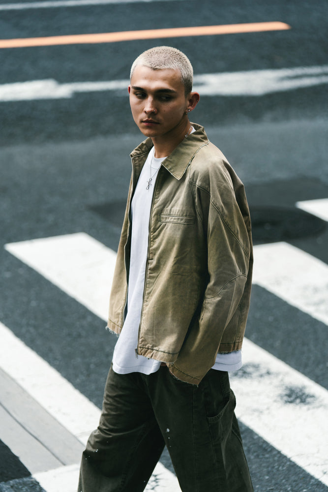 
                  
                    Faded Biker Jacket Khaki Light【M24-46KL】
                  
                