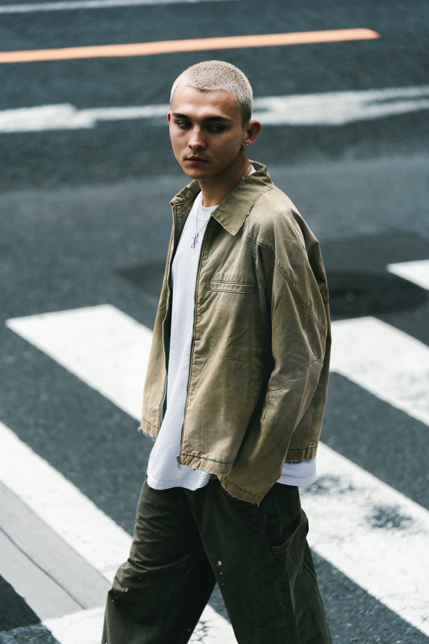 
                  
                    Faded Biker Jacket Khaki Light【M24-46KL】
                  
                