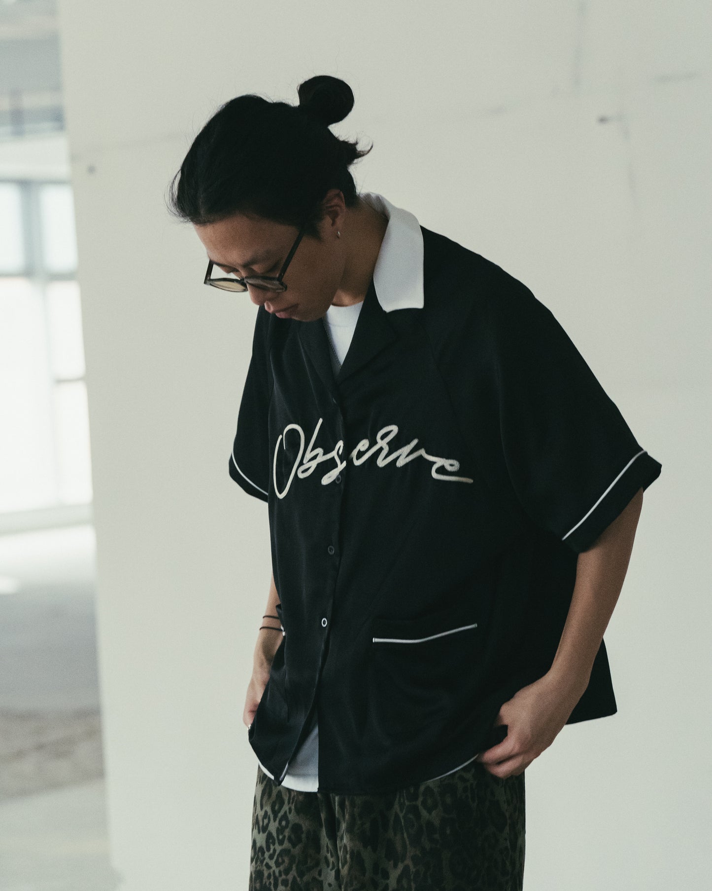 
                  
                    Embroidery Bowling Shirt Black【M24-15BK】
                  
                