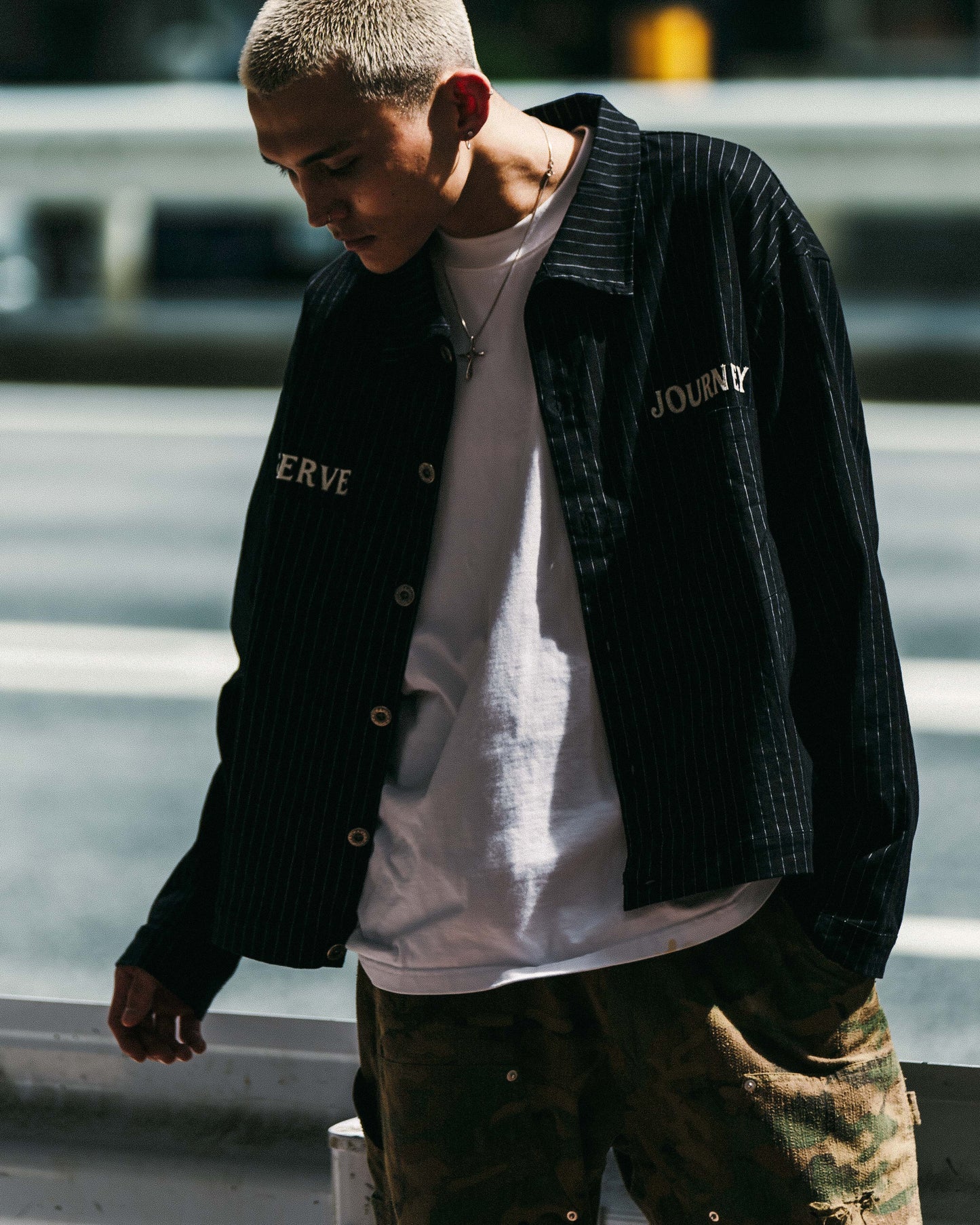 
                  
                    Stripe Patch Worker Jacket Black【M24-40BK】
                  
                