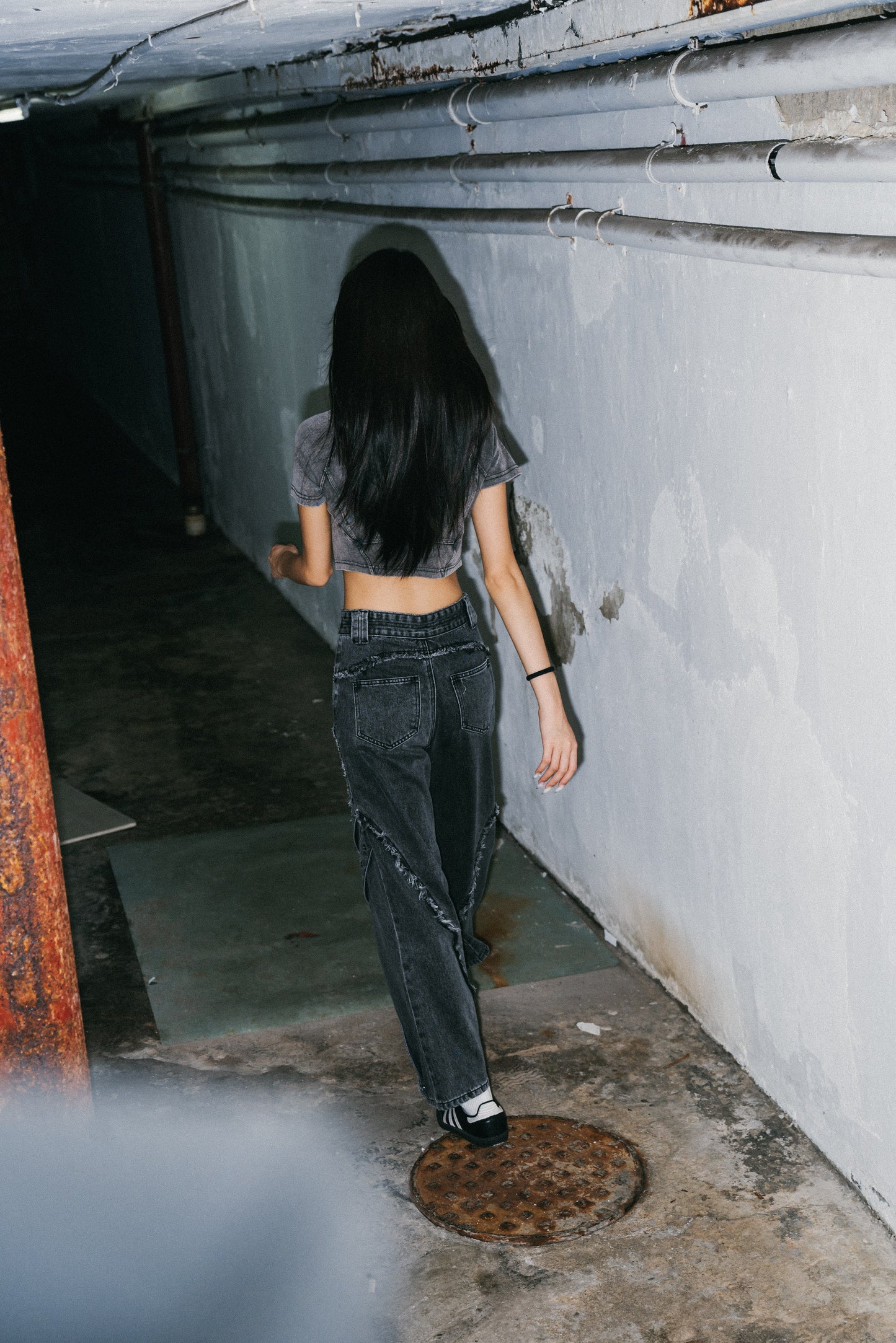 
                  
                    Damage Denim BootsCut Denim Pants Dusty Grey【L24-31DG】
                  
                