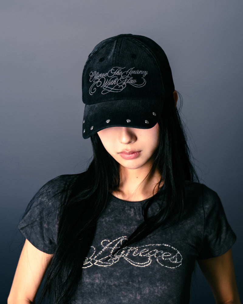 
                  
                    "Annexes" Rhinestone Contour Tee Washed Black【L25-T06WB】
                  
                