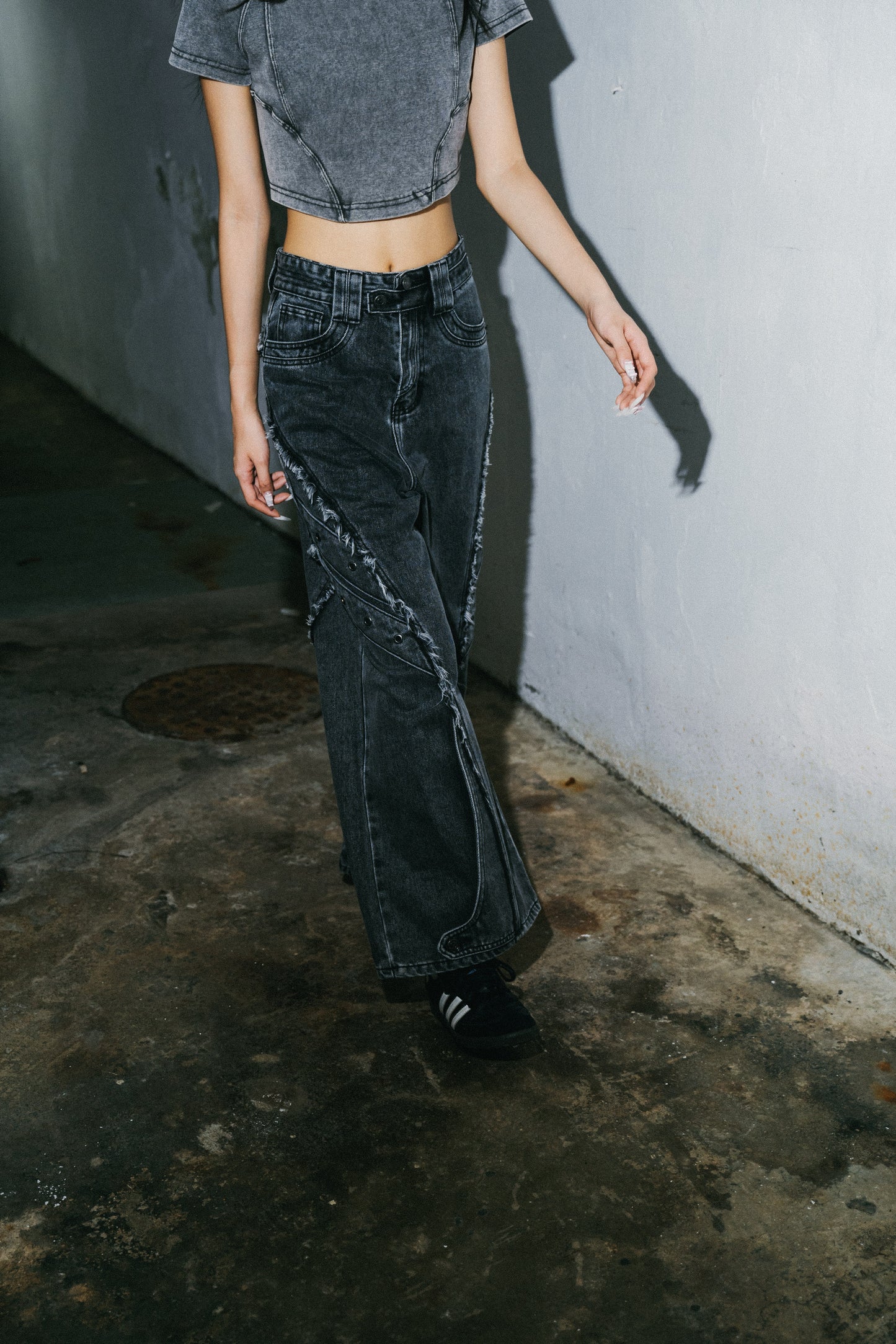 
                  
                    Damage Denim BootsCut Denim Pants Dusty Grey【L24-31DG】
                  
                