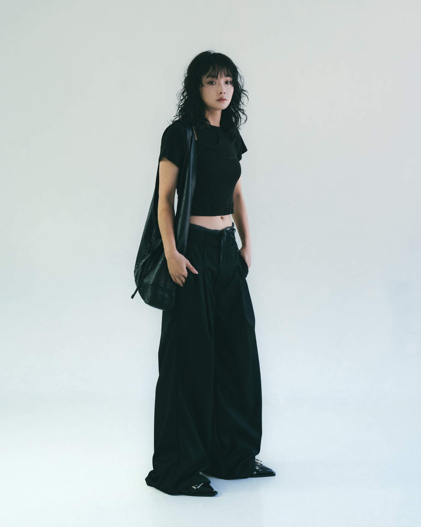 
                  
                    Double Layer Straight Trousers Black【L25-03BK】
                  
                