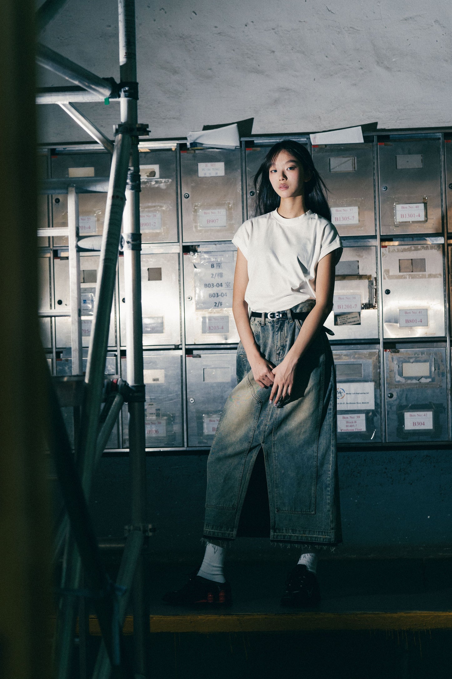 
                  
                    Double Knee Denim Full Skirts Dirty Blue【L24-24BL】
                  
                