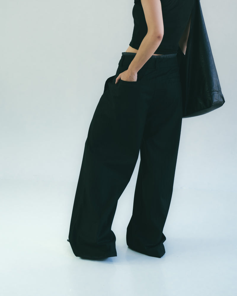 
                  
                    Double Layer Straight Trousers Black【L25-03BK】
                  
                