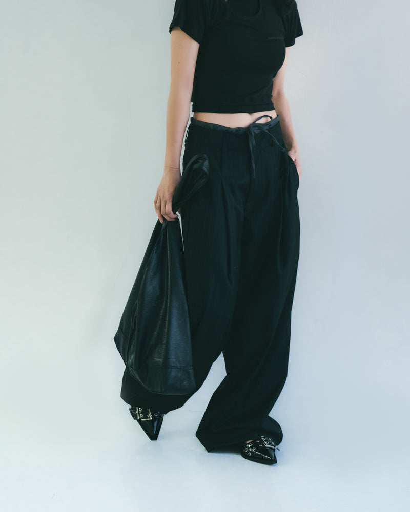 
                  
                    Double Layer Straight Trousers Black【L25-03BK】
                  
                