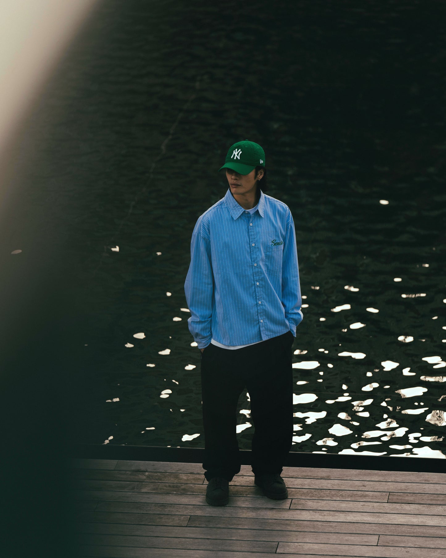 
                  
                    Wide Fit Stripe Shirt Blue【M25-55BL】
                  
                