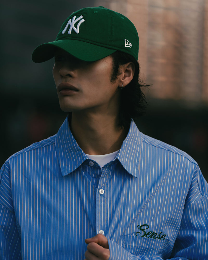 
                  
                    Wide Fit Stripe Shirt Blue【M25-55BL】
                  
                