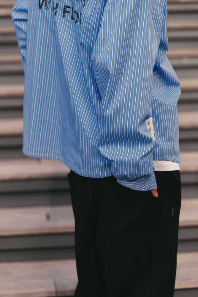 
                  
                    Wide Fit Stripe Shirt Blue【M25-55BL】
                  
                