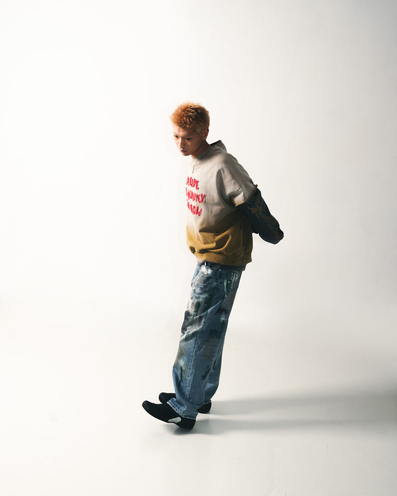 
                  
                    Washed Paint Splattered Jeans Blue【M24-44BL】
                  
                
