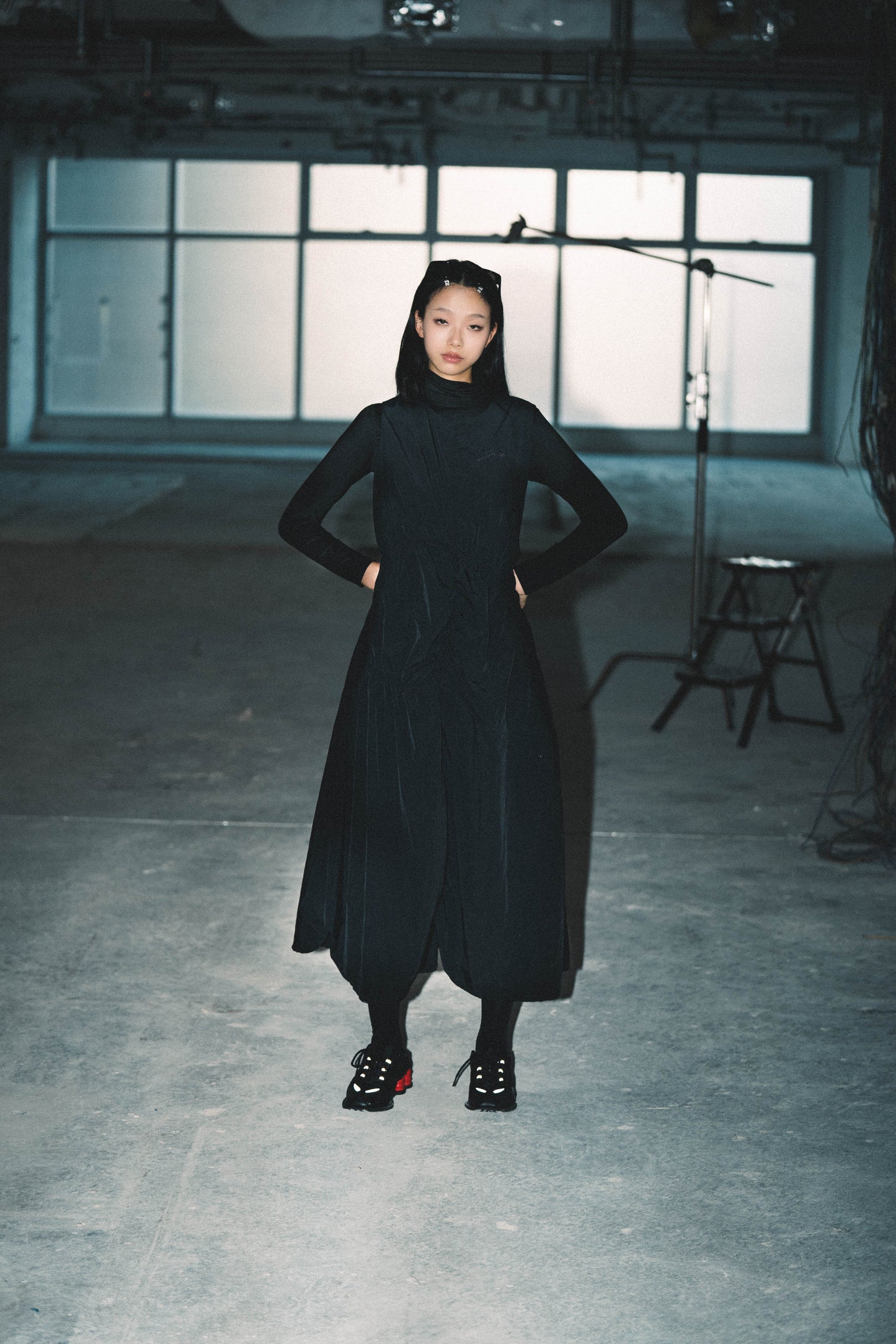 
                  
                    Irrgular Elastic Ruffle Dress Black 【L23-31BK】
                  
                